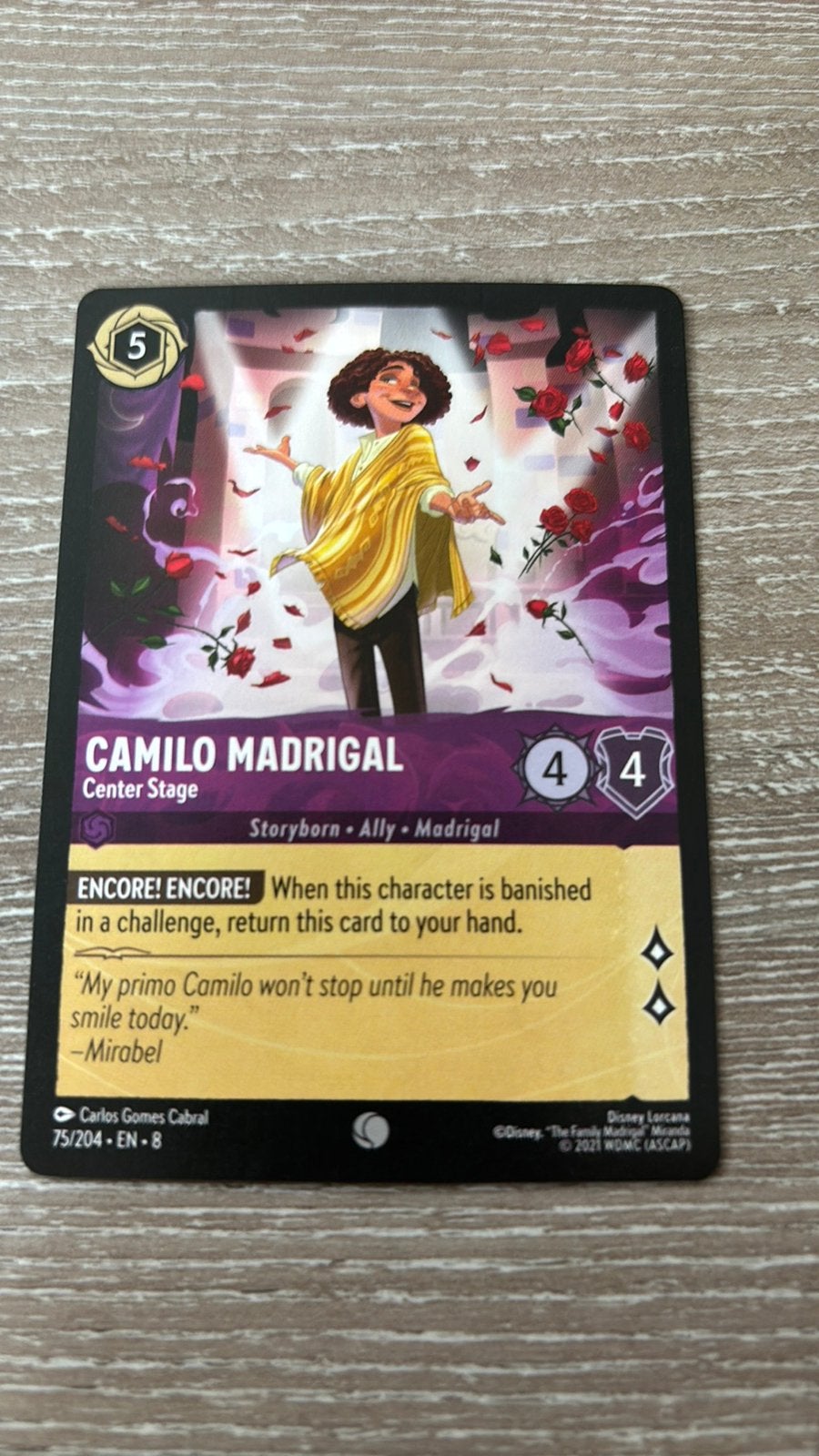 Disney Lorcana Camilo madrigal stage 75-204 8JAF nonfoil, Ophalen of Verzenden, Zo goed als nieuw