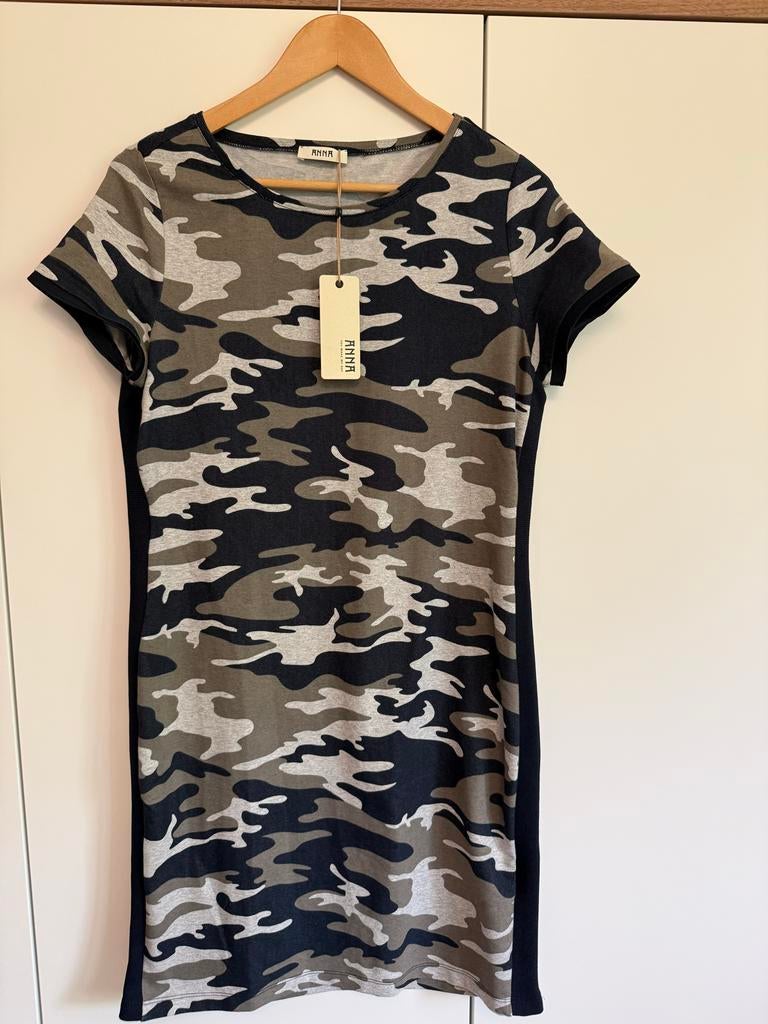 ANNA Camouflage Jurk Maat L - Nieuw met kaartje, Maat 42/44 (L), Nieuw, Ophalen of Verzenden, Grijs