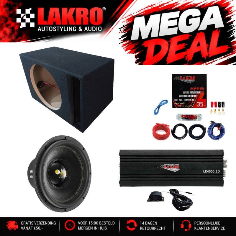 15 inch Pack 1 - LAKRO - subwooferpakket - 1500 watt RMS, Auto diversen, Niet ingevuld, Niet ingevuld, Niet ingevuld
