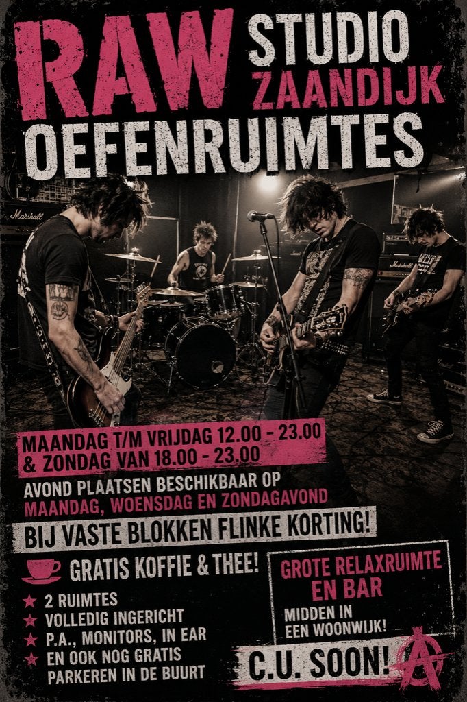 RAW STUDIO OEFENRUIMTES ZAANDIJK, Ophalen, Zo goed als nieuw, Overige merken