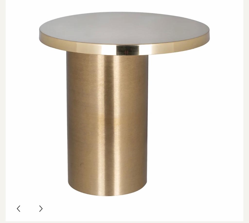 Naya bijzettafel richmond interiors brushed goud, Minder dan 55 cm, Metaal of Aluminium, Rond, Zo goed als nieuw