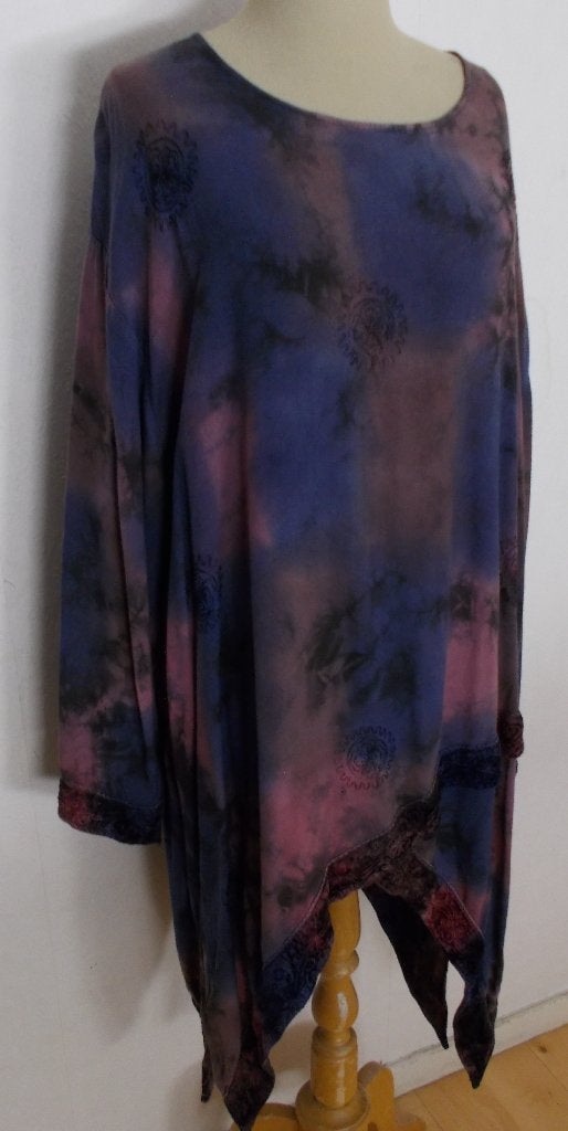 Tie-dye print tuniek met borduursels van Rapp! XXL/free size, Verzenden, Zo goed als nieuw, Maat 46/48 (XL) of groter, Meerkleurig