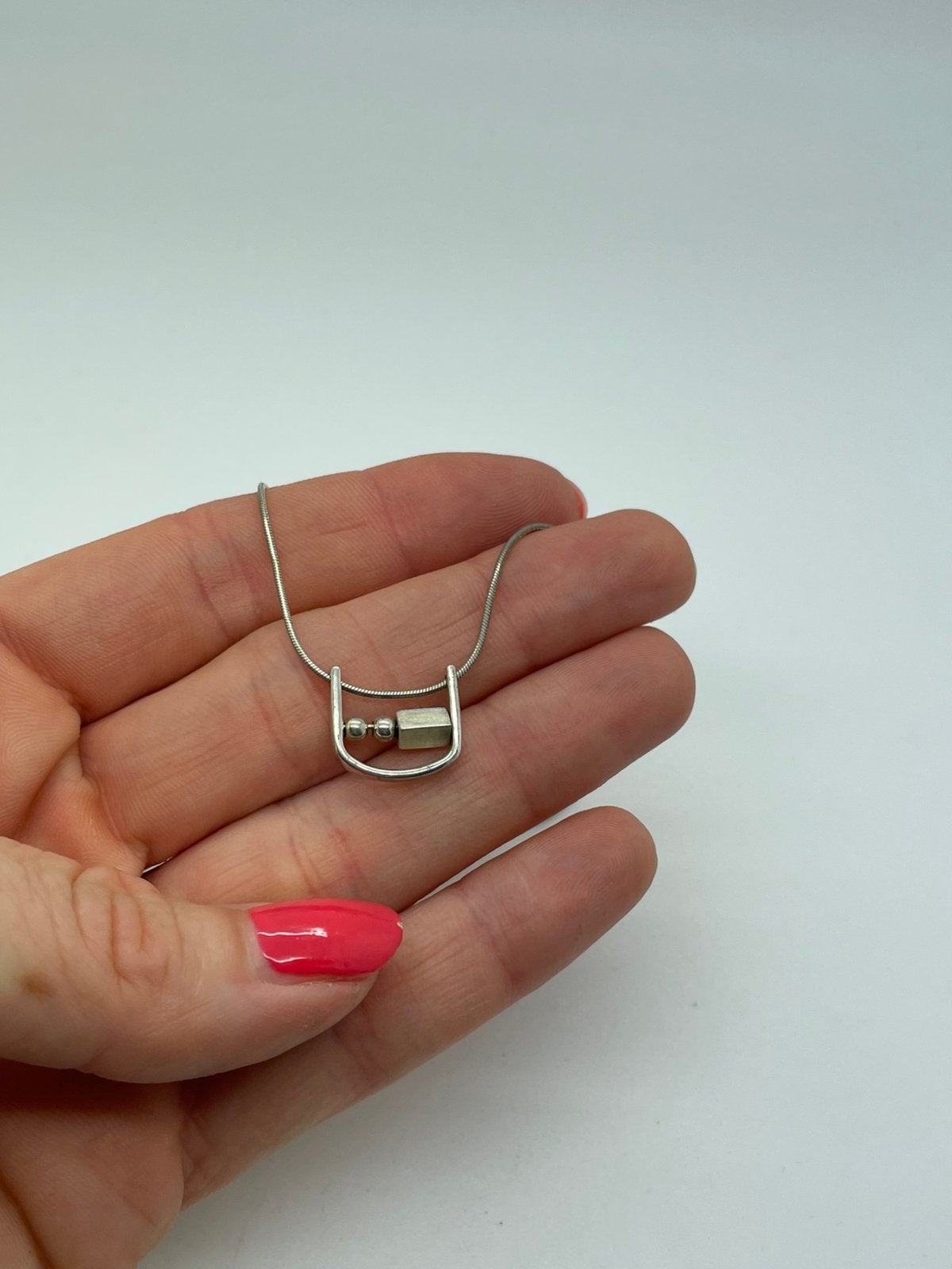 E841 Prachtige zilveren Esprit ketting met hanger, Met hanger, Ophalen of Verzenden, X, Zilver