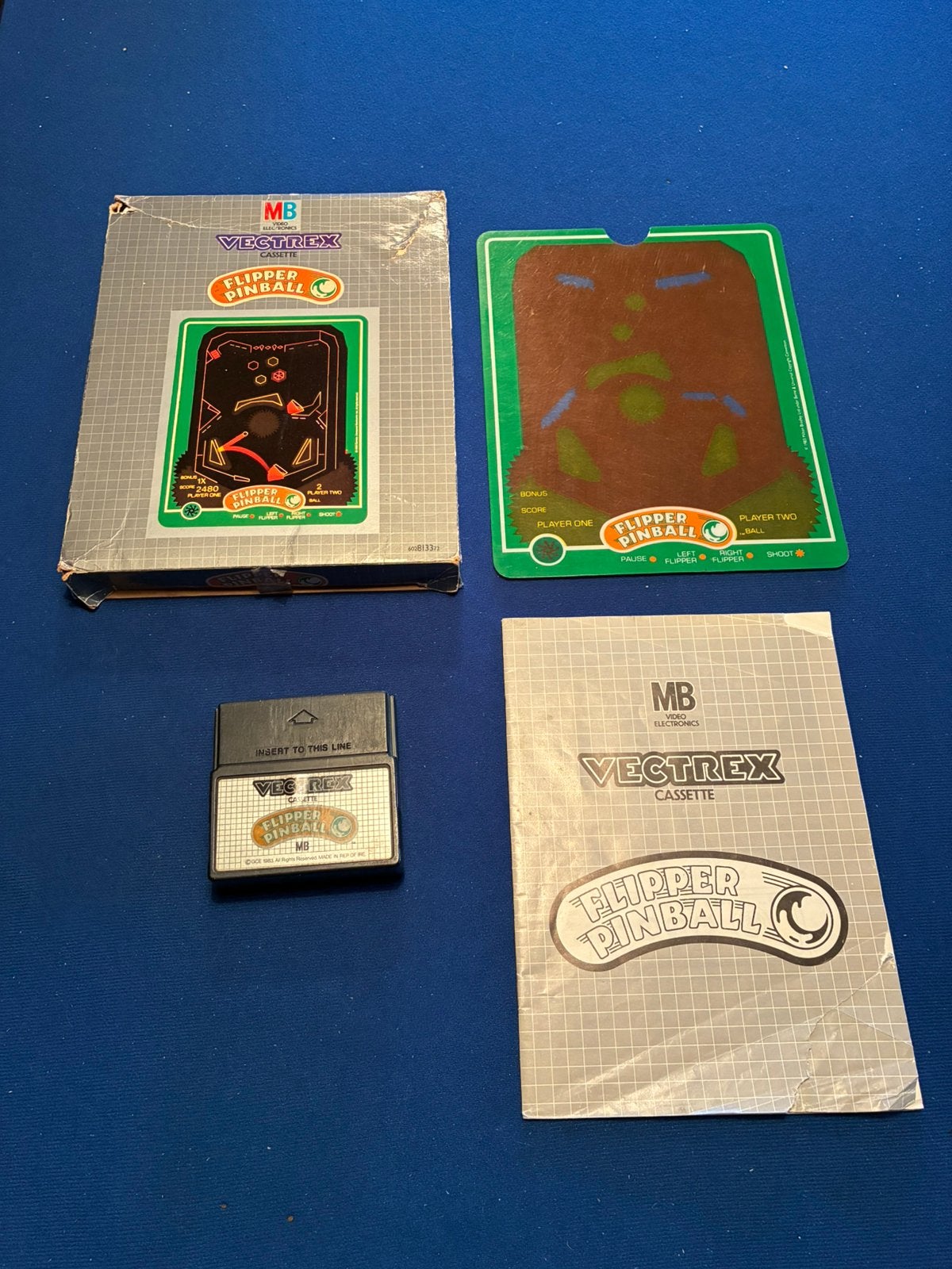 Vectrex spel Flipper Pinball, Avontuur en Actie, Gebruikt, 1 speler, Eén computer