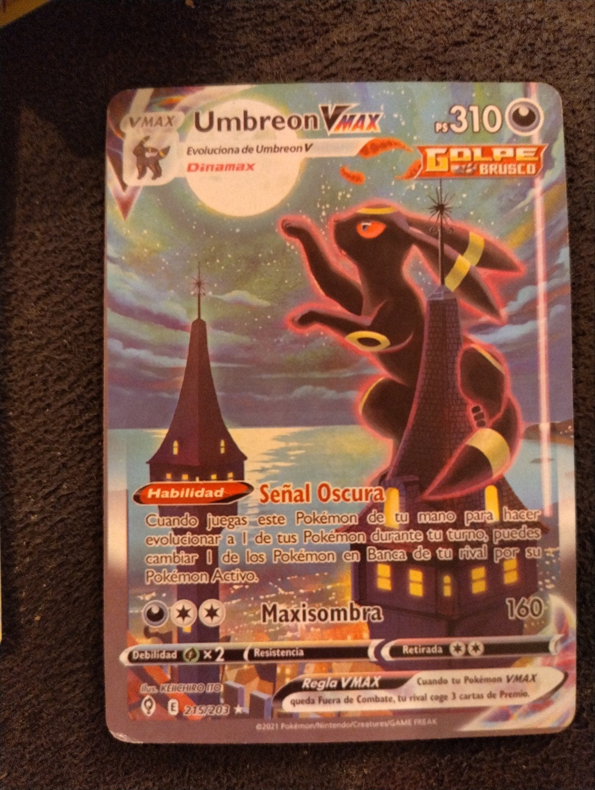 Pokémon Kaart: Umbreon VMAX (Spaans) - Zeldzaam!, Ophalen