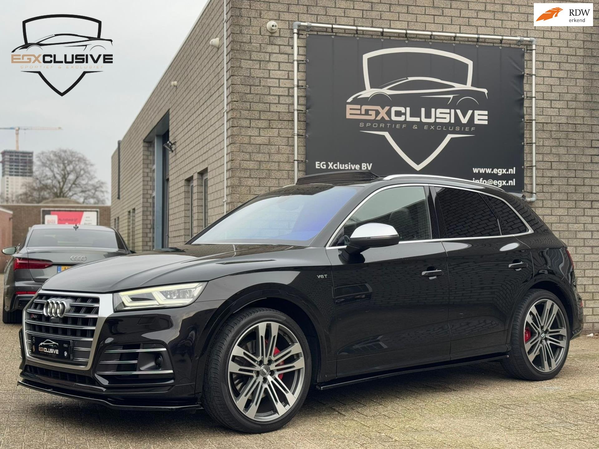 Audi SQ5 3.0 TFSI Quattro Pro Line Plus PANO/ACC/CAMERA/BLIN, Auto's, Audi, Automaat, Gebruikt, 2995 cc, Zwart
