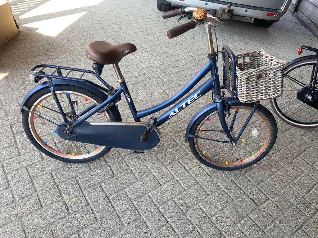 Altec meisjesfiets 22 inch met mandje - Donkerblauw/Brons, Ophalen, Terugtraprem, 22 inch, Gebruikt
