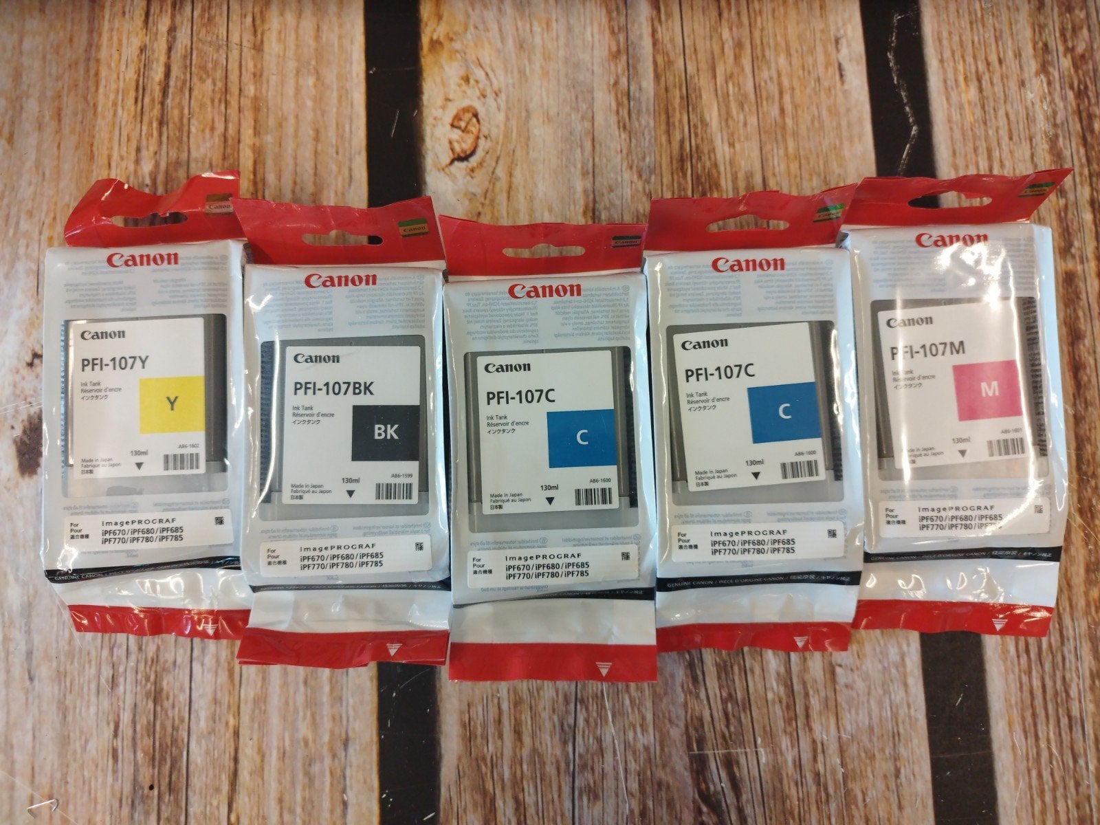 Nieuwe Canon PFI-107 Inktpatronen (5 stuks), Ophalen of Verzenden, Nieuw, Cartridge, Canon