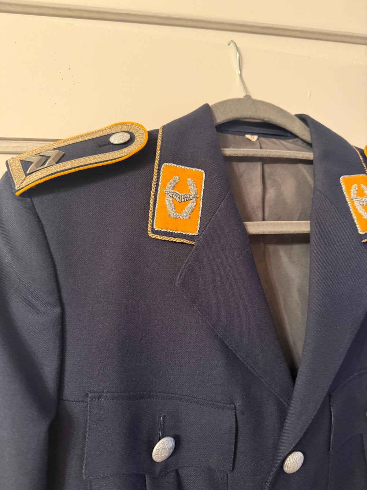 Vintage duitse luchtmacht uniform jas maat L, Ophalen of Verzenden, Landmacht, Duitsland, Kleding of Schoenen