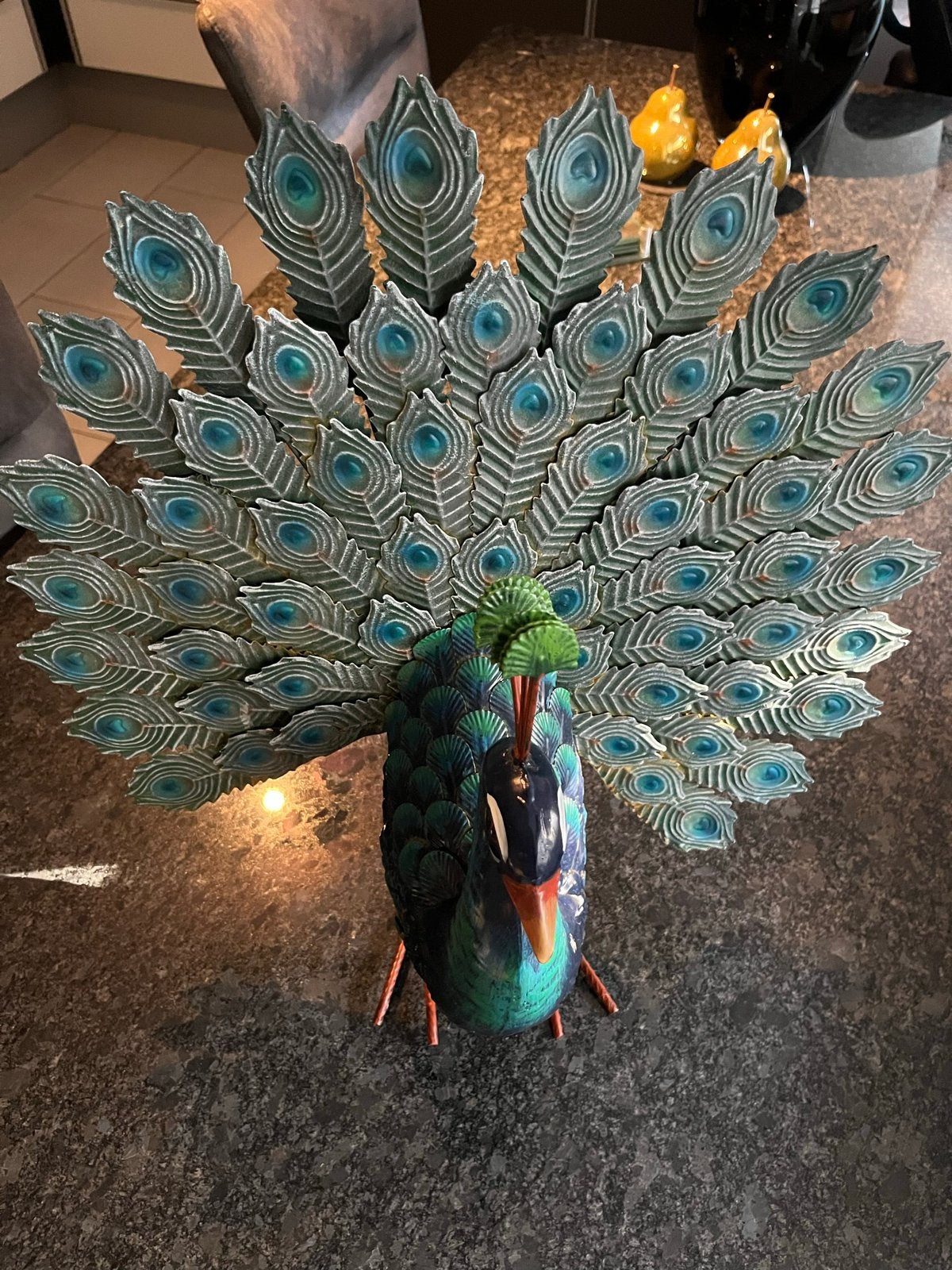 Prachtige Pauw Decoratie - Uniek en Kleurrijk, Gebruikt, Meerkleurig, Ophalen of Verzenden, Oosters