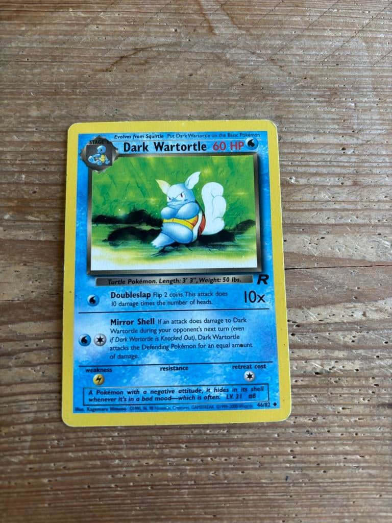 Dark Wartortle Team Rocket Pokémon Kaart (48/82), Ophalen of Verzenden, Gebruikt, Losse kaart
