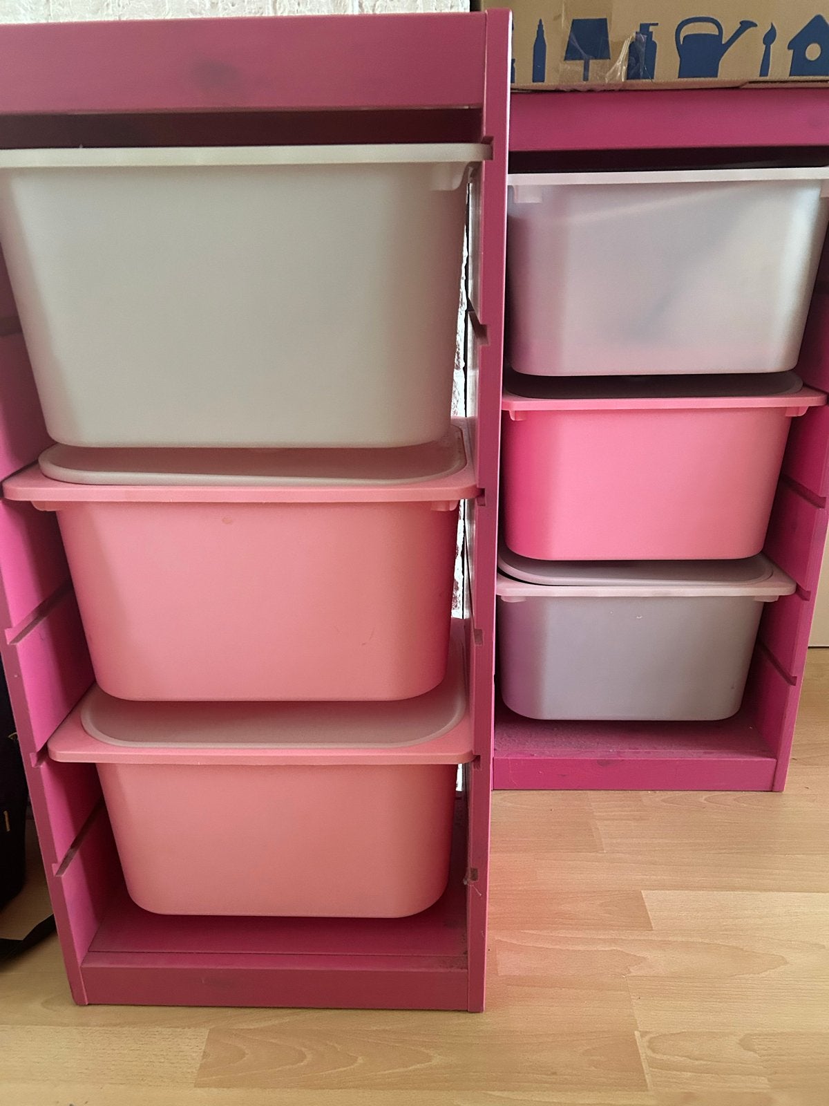2 IKEA opbergkasten met kunststof bakken, Ophalen, Gebruikt