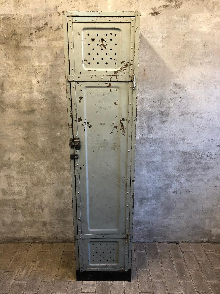 Stoere smalle industriele 1deurs locker | vintage lockerkast, Ophalen, Gebruikt, Vintage Industrieel