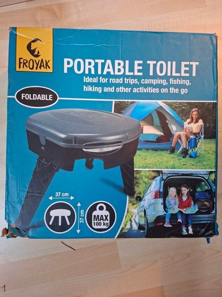 Froyak Draagbaar Opvouwbaar Toilet - Ideaal voor onderweg, Ophalen of Verzenden, Gebruikt