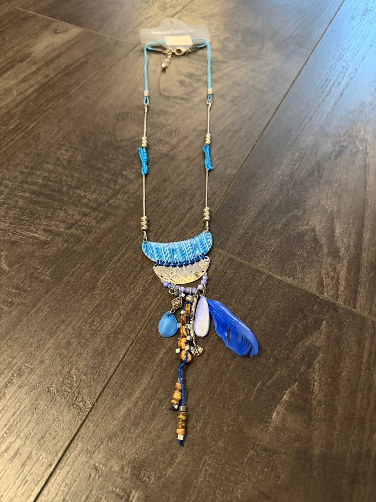 Partij 8 stuks mooie ibiza kettingen blauw 9/2, Ophalen of Verzenden, Nieuw, Blauw, Overige materialen