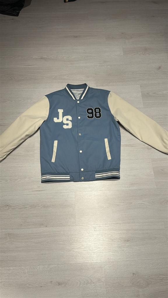 Blauwe baseball jacket, Kleding | Heren, Jassen | Zomer, Ophalen of Verzenden, Zo goed als nieuw, Blauw