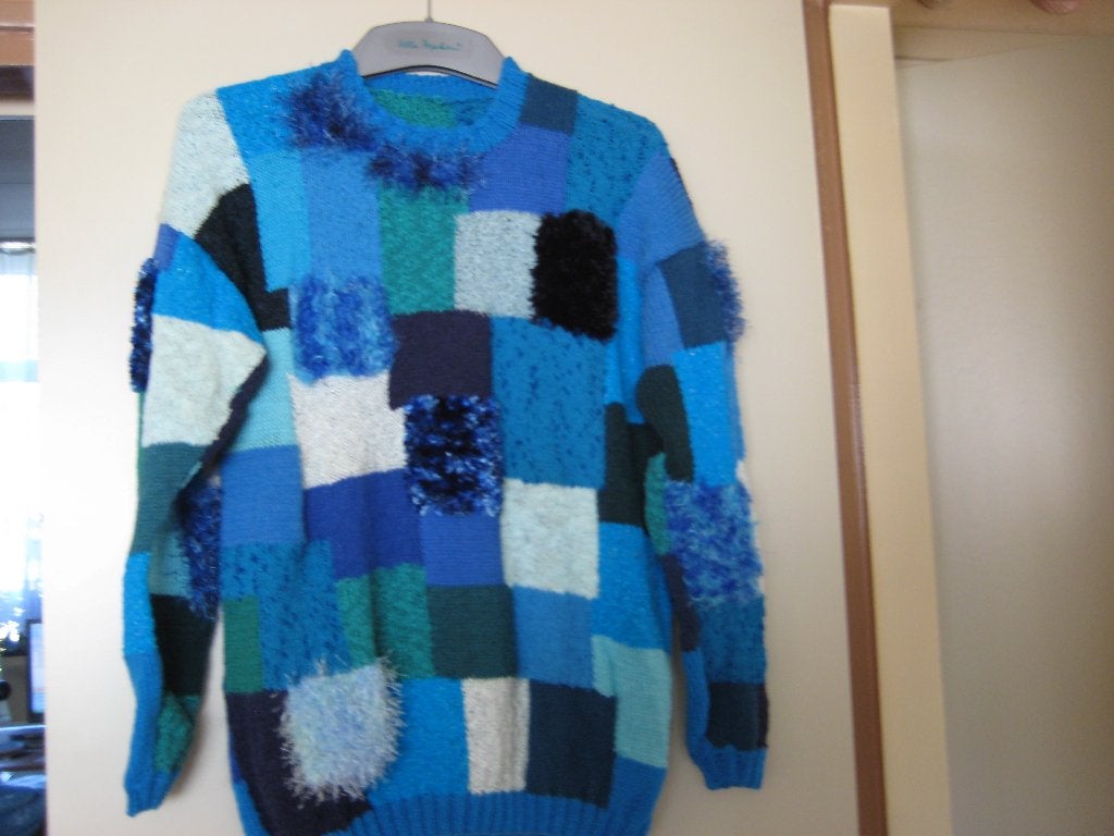 Handgebreide trui, 42/44, Nr. 7, nieuw, Ophalen of Verzenden, Nieuw, Maat 42/44 (L), Blauw