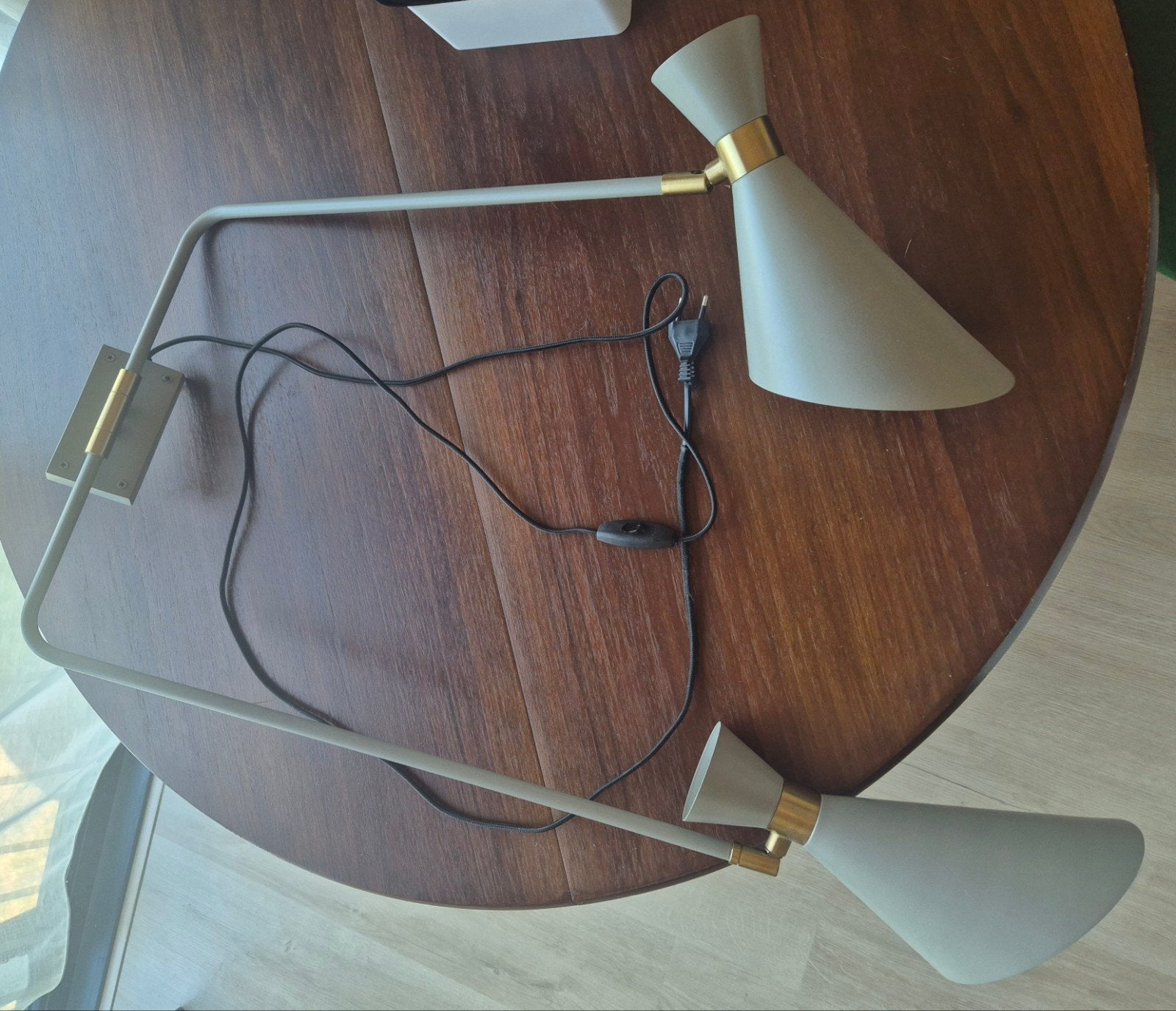 dubbele wandlamp grijs / messing merk Zuiver., Ophalen, Grijs, E27 (groot), Overige merken