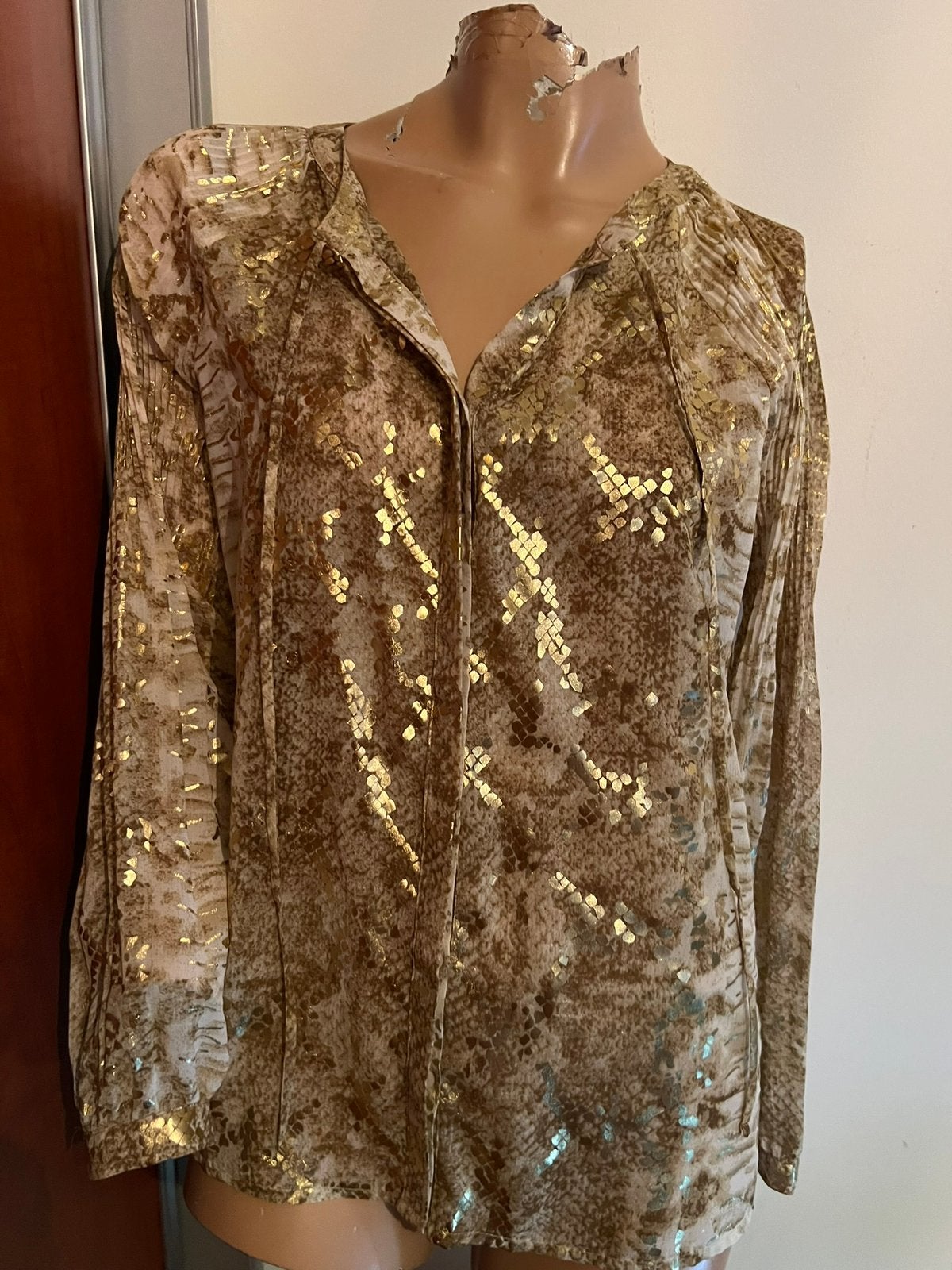SENSO blouse maat S origineel ZGAN GOUDKLEURIG, Senso, T, Ophalen of Verzenden, Zo goed als nieuw