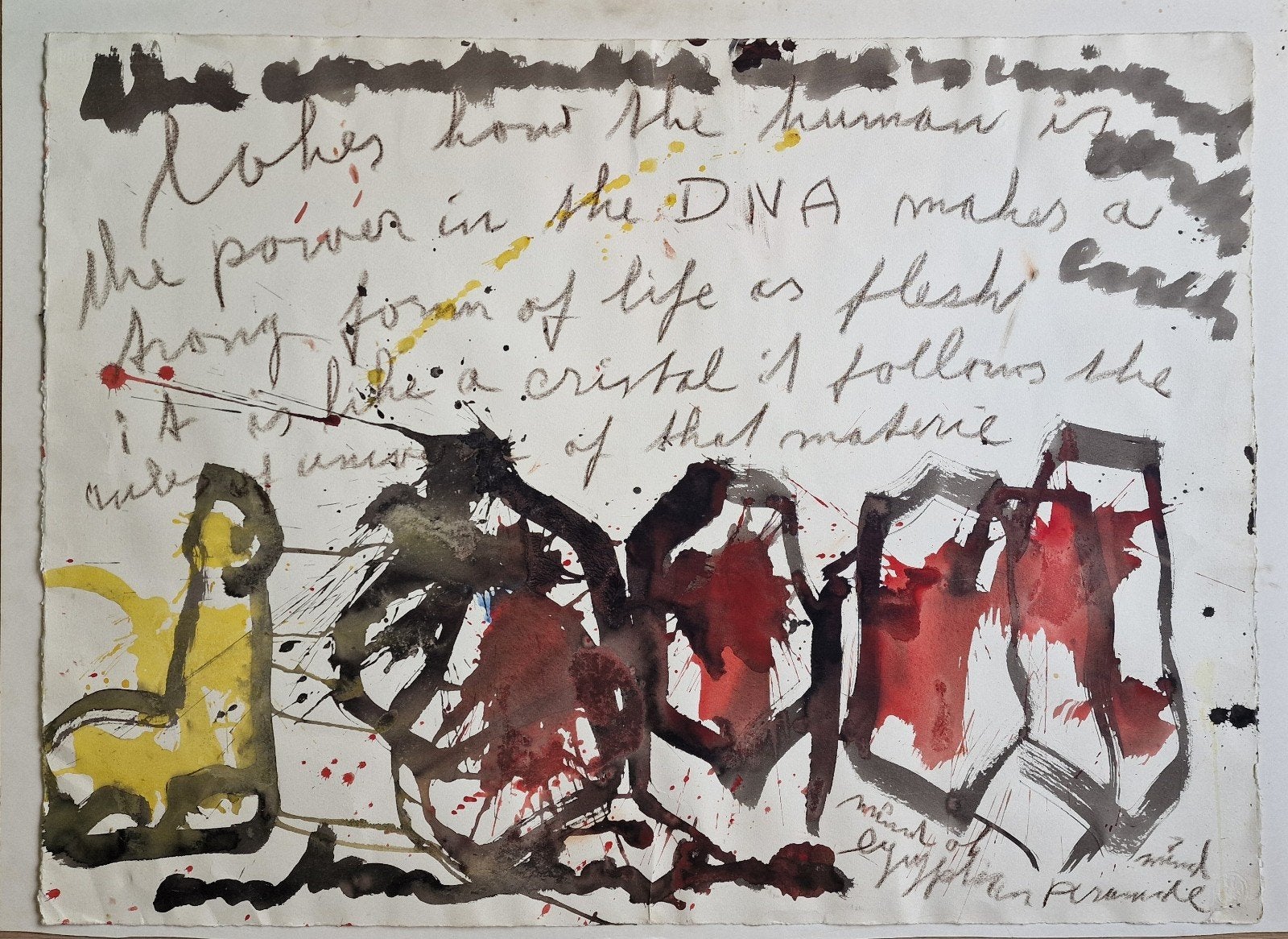Anton Heyboer, unica, groot werk, Abstract, Papier/karton, Ophalen of Verzenden, Gesigneerd