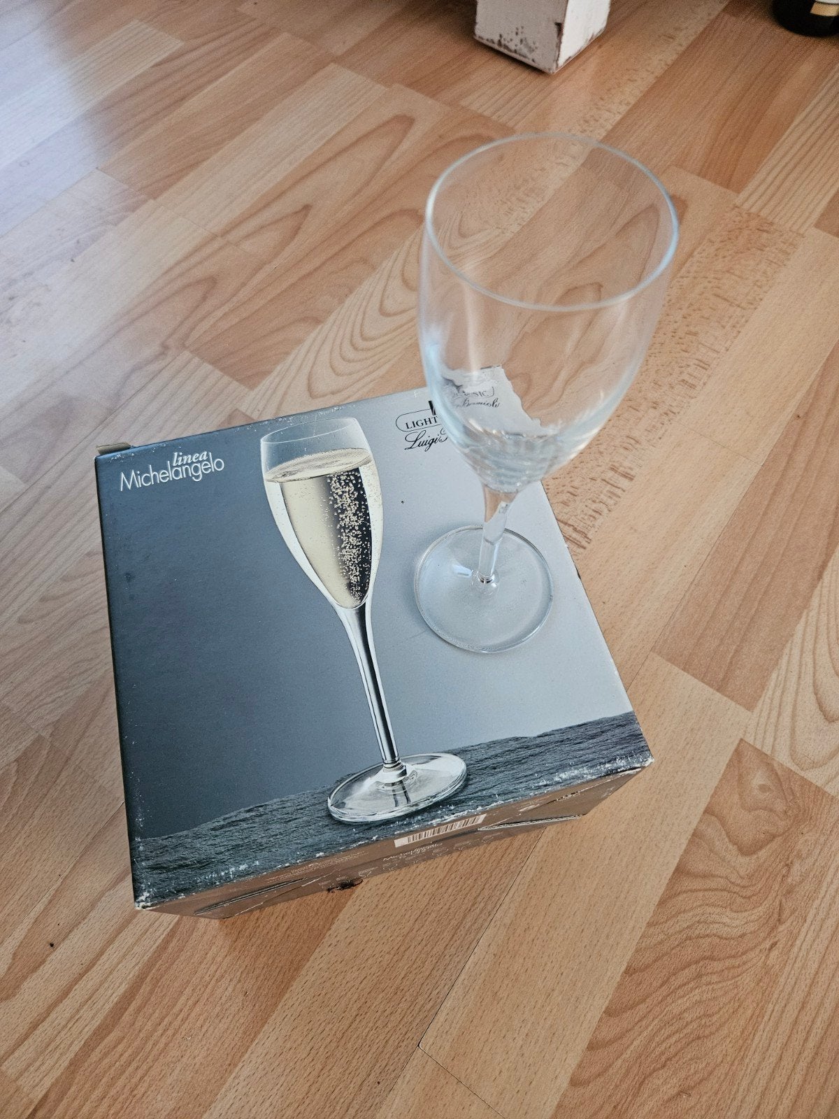 6 Michelangelo champagne glazen, Ophalen of Verzenden, Gebruikt, Overige typen