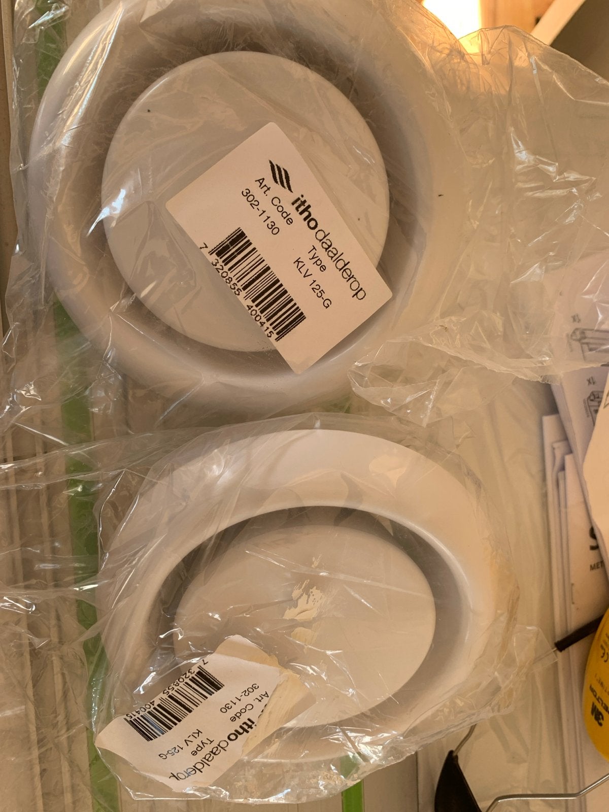 Itho Daalderop KLV 125-G Afzuigventielen (2 stuks), Ophalen of Verzenden, Nieuw, Afzuiger