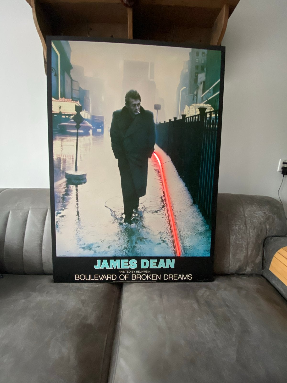 Vintage Neon-Art Poster "James Dean" 1987, Ophalen, Film, Papier/karton, Print
