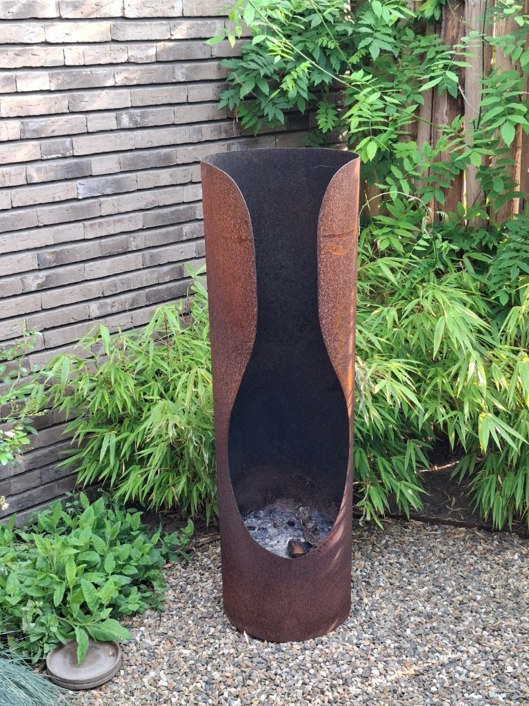 Terraskachel cortenstaal, Tuin en Terras, Terrasverwarmers, Ophalen, Gebruikt, Vloer, Waterbestendig