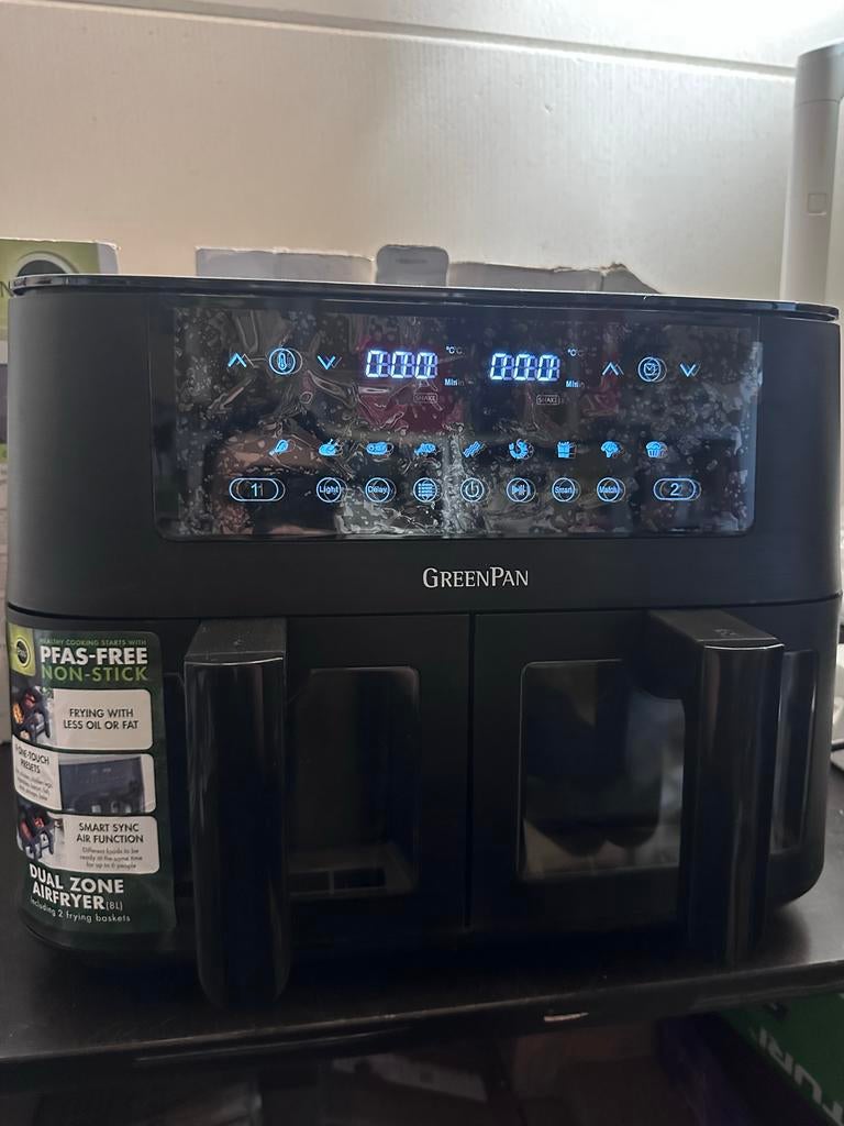 GreenPan Dual Zone Airfryer - Nooit gebruikt!, 1500 gram of meer, Ophalen of Verzenden, Zo goed als nieuw, .