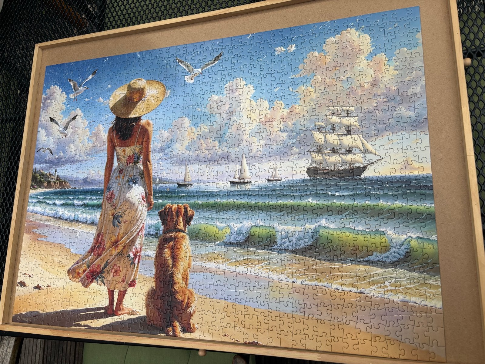 Cherry Pazzi Legpuzzel 'The Blue Horizon'  van €22, Ophalen of Verzenden, 500 t/m 1500 stukjes, Zo goed als nieuw, Legpuzzel