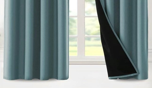 NIEUW! 2 reuze verduisterende gordijnen ringen, petrolblauw, Huis en Inrichting, Stoffering | Gordijnen en Lamellen, Ophalen, Verduisterend