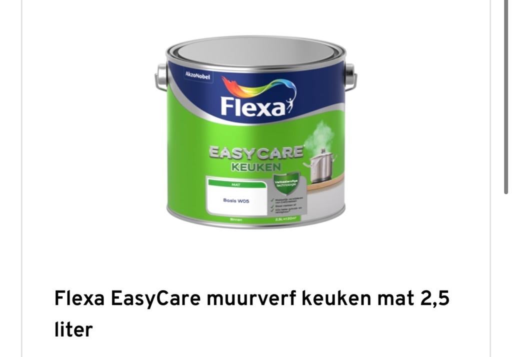 2 potten Flexa Easycare Keuken muurverf 2,5L Fine Cotton, Overige kleuren, Ophalen of Verzenden, Minder dan 5 liter, Verf