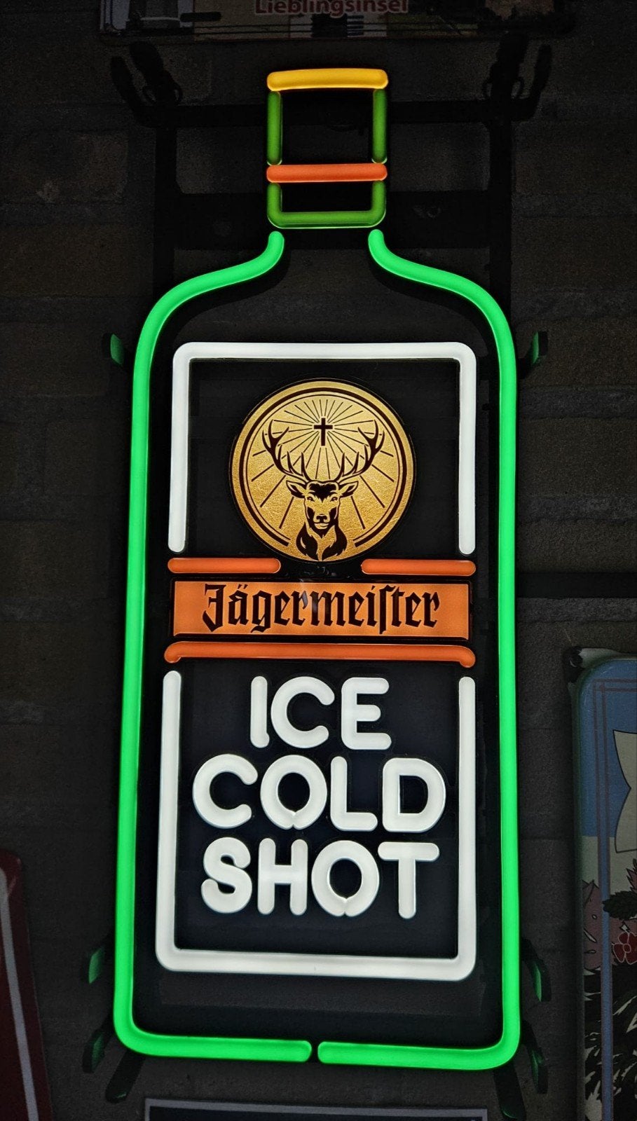 Hele mooie zgan Jägermeister Lichtreclame Lamp, Verzamelen, Ophalen of Verzenden, Zo goed als nieuw, Lichtbak of (neon) lamp