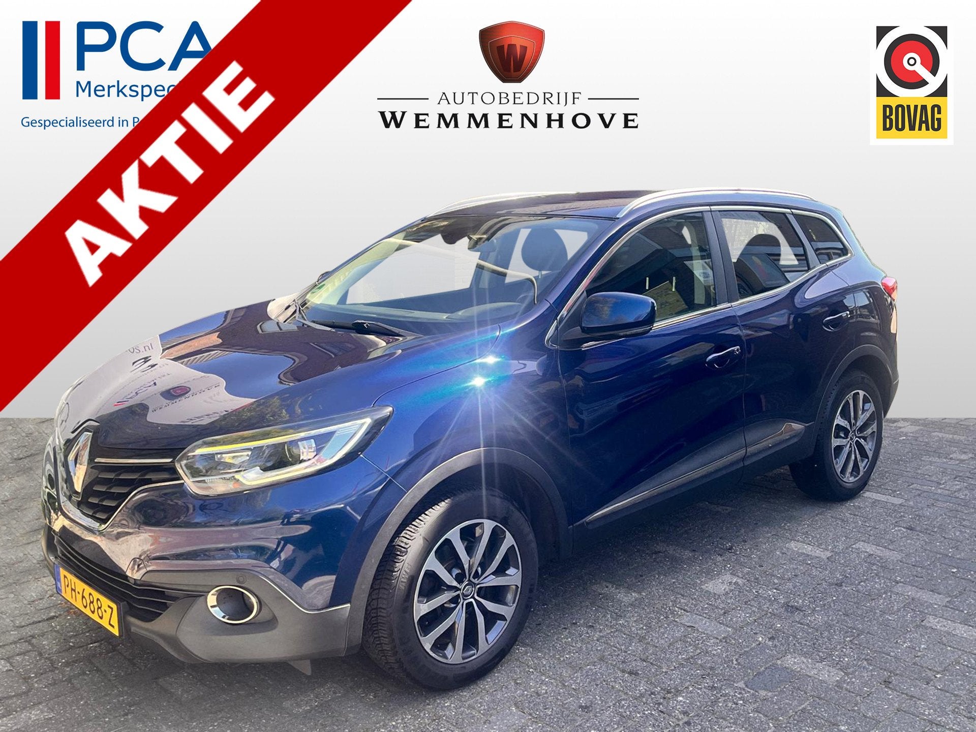 Renault Kadjar 1.2 TCe Limited Airco-Ecc/Alu wielen/Navi/El., Voorwielaandrijving, 4 cilinders, Blauw, Origineel Nederlands