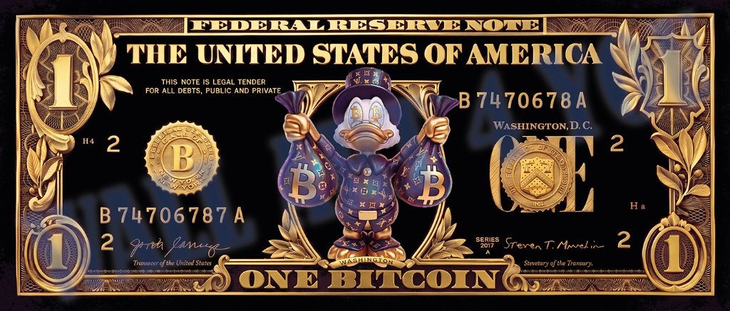 Luxury Bitcoin Biljet plexiglas, 50 – 75, Info@wallart4you.nl, Verzenden, Wall Art 4 You