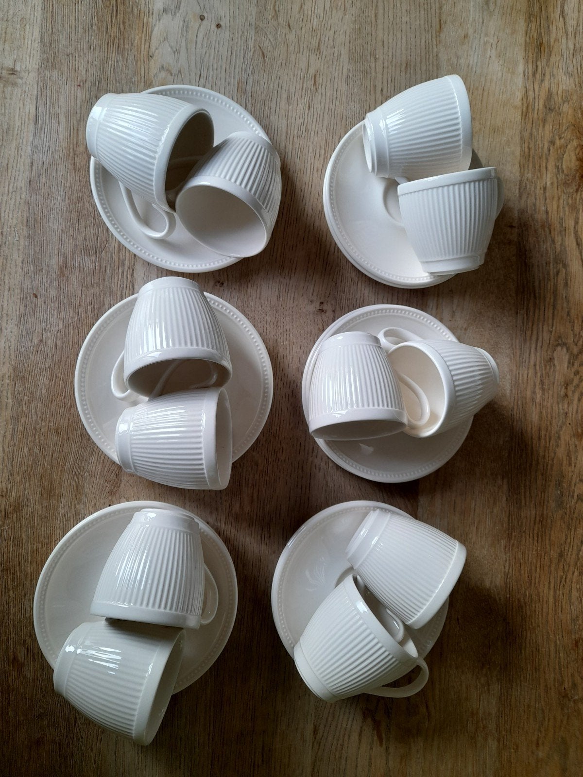 Wedgwood Windsor Kop en Schotel Set - 12 Stuks, Ophalen, Zo goed als nieuw, Porselein, Kop(pen) en/of Schotel(s)