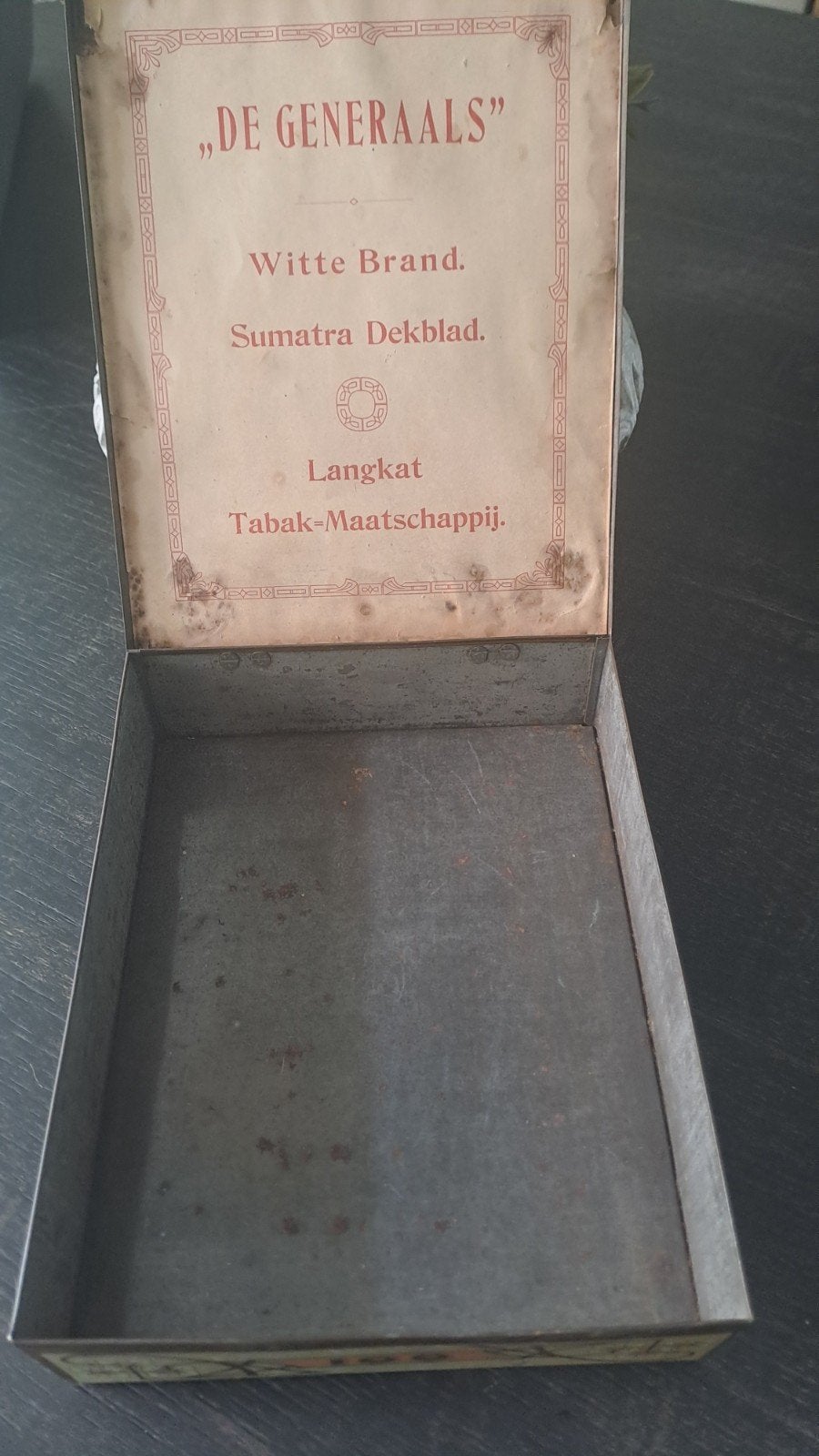 Sigarenblik "De generaals" Langkat tabak m.s., Verzamelen, Blikken, Ophalen of Verzenden, Overige