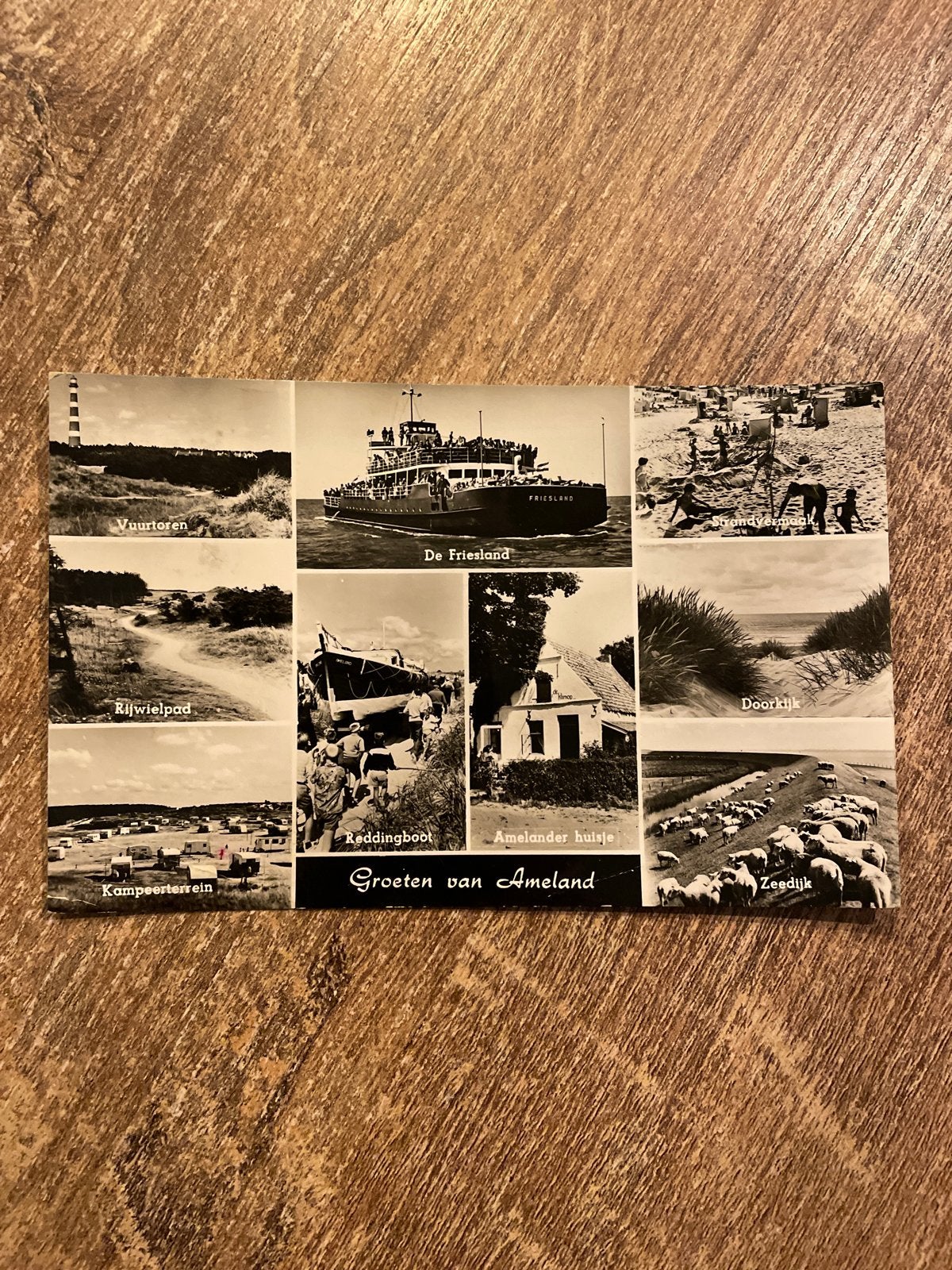 Oude ansichtkaart Ameland - Groeten van Ameland, Ophalen of Verzenden, 1960 tot 1980, Gelopen, Waddeneilanden
