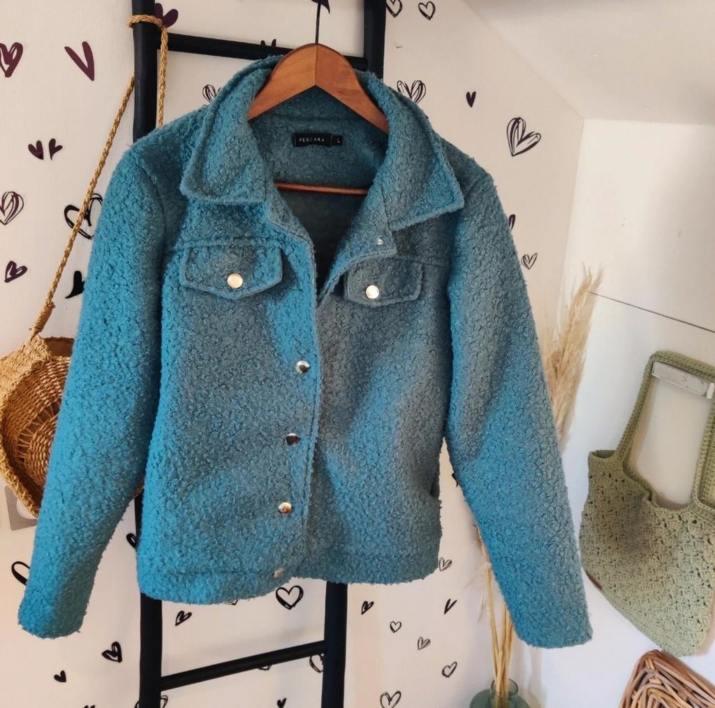 Teddy jasje van Pescara in maat L, Kleding | Dames, Jassen | Winter, Blauw, Maat 42/44 (L), Pescara, Ophalen of Verzenden