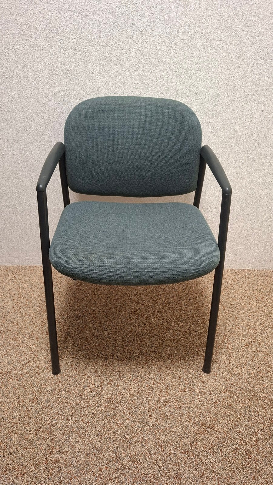 Ahrend 4132 Stapelbare Stoelen - Grijs/Groen (4 stuks), Ophalen, Gebruikt, Overige kleuren, Metaal