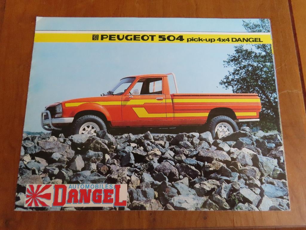 Folder Peugeot 504 Pick-up 4x4 Dangel, Ophalen of Verzenden, Zo goed als nieuw, Dangel, Peugeot