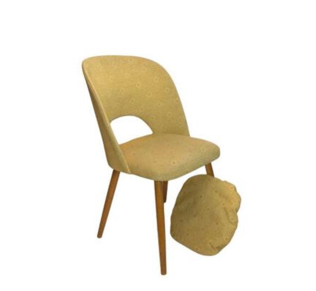 Retro vintage gestoffeerde stoel met kussen, Ophalen, Overige kleuren, Vintage, Zo goed als nieuw