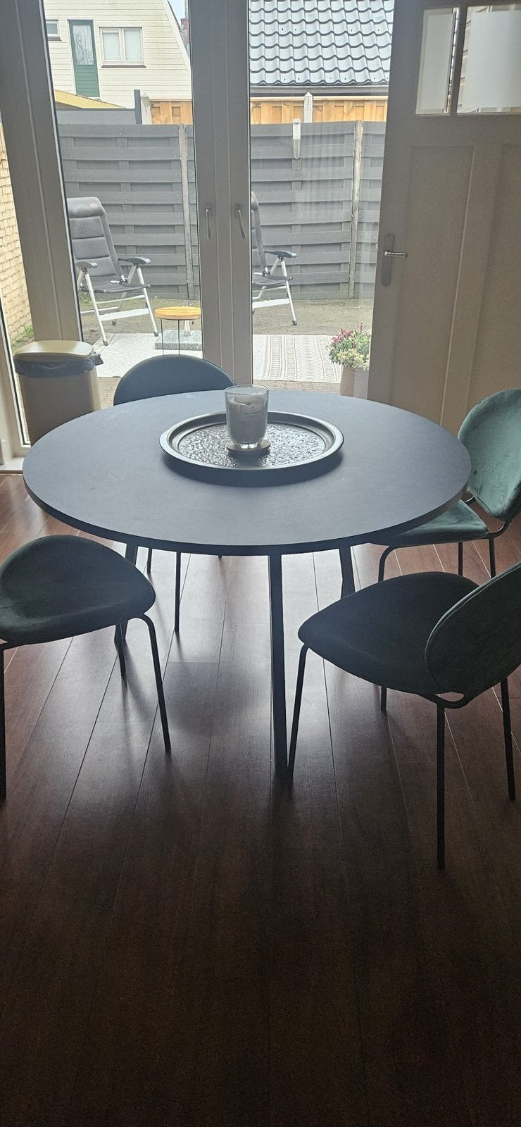 Ronde eettafel Ontwerp: Leif Jørgensen, Huis en Inrichting, Ophalen, Gebruikt, 100 tot 150 cm, Rond