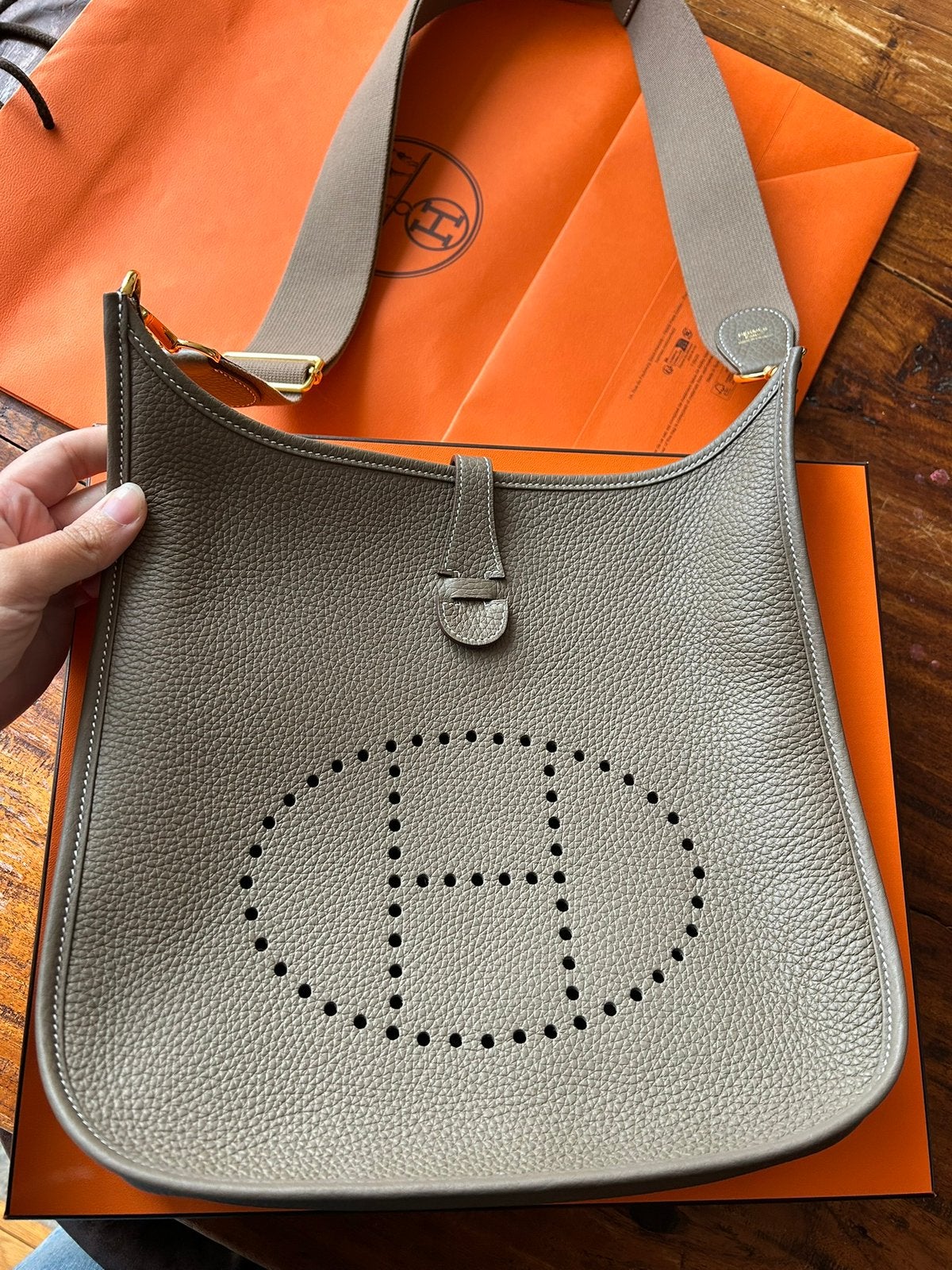 Hermès Evelyne 29 PM Etoupe, Sieraden, Tassen en Uiterlijk, Tassen | Damestassen, Ophalen, Nieuw, Beige, Handtas