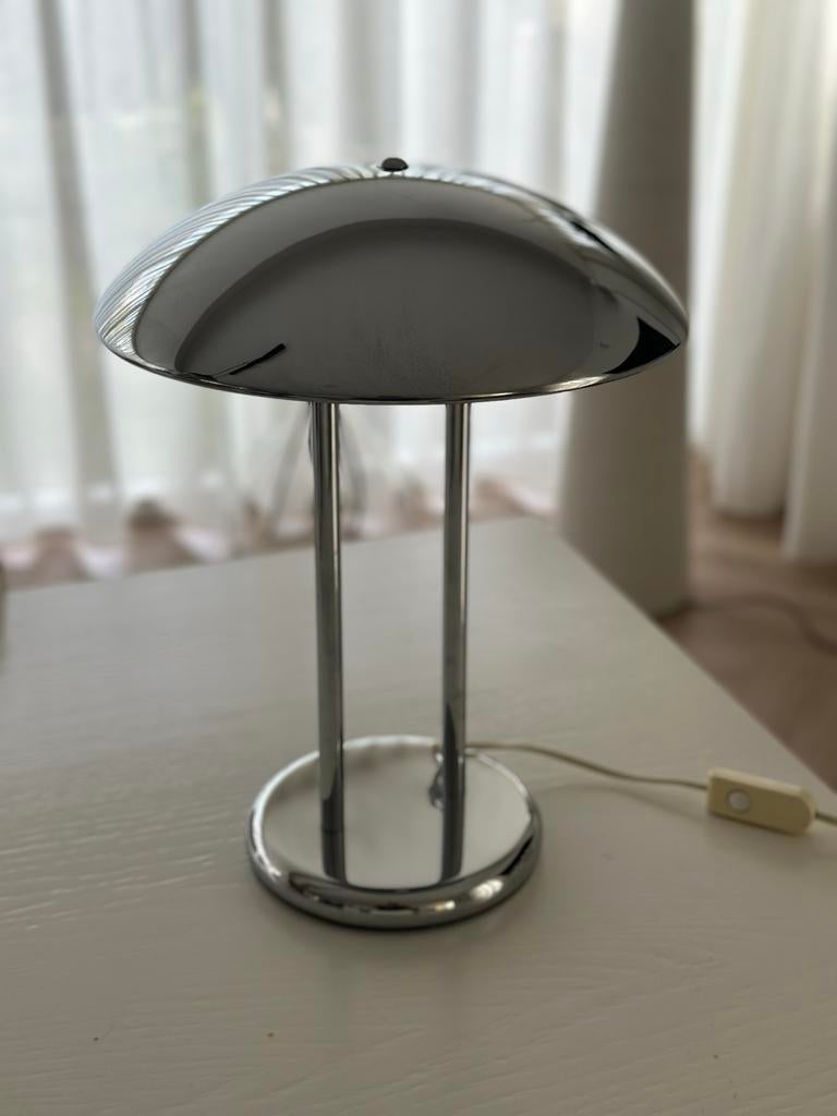 Vintage IKEA mushroom lamp chroom - perfect werkend, Vintage, Ophalen of Verzenden, Zo goed als nieuw, Metaal