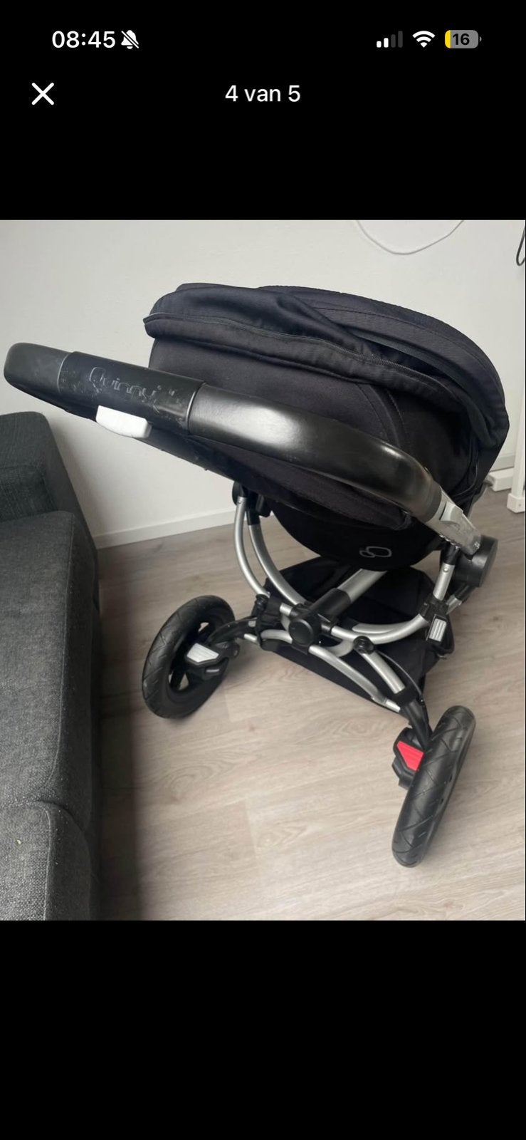 Quinny kinderwagen met reiswieg en voetenzak, Quinny, Zo goed als nieuw, Met reiswieg, Ophalen