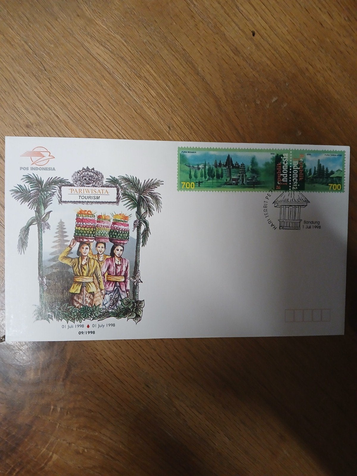 Eerste Dag Envelop Indonesië Toerisme 1998, Ophalen of Verzenden