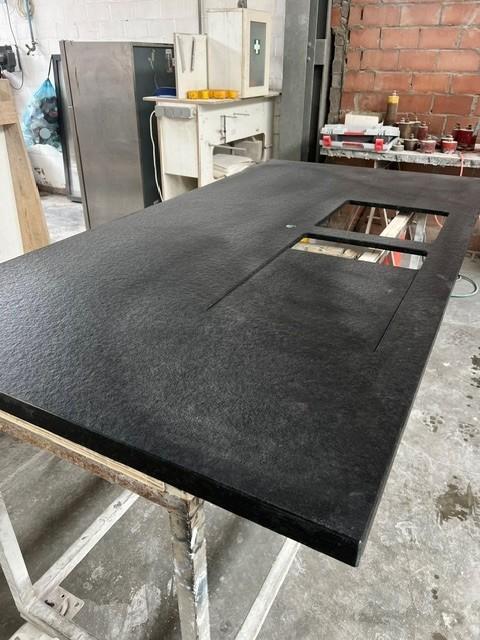 Graniet keukenwerkblad, Ophalen, 75 cm of meer, Zwart, Nieuw