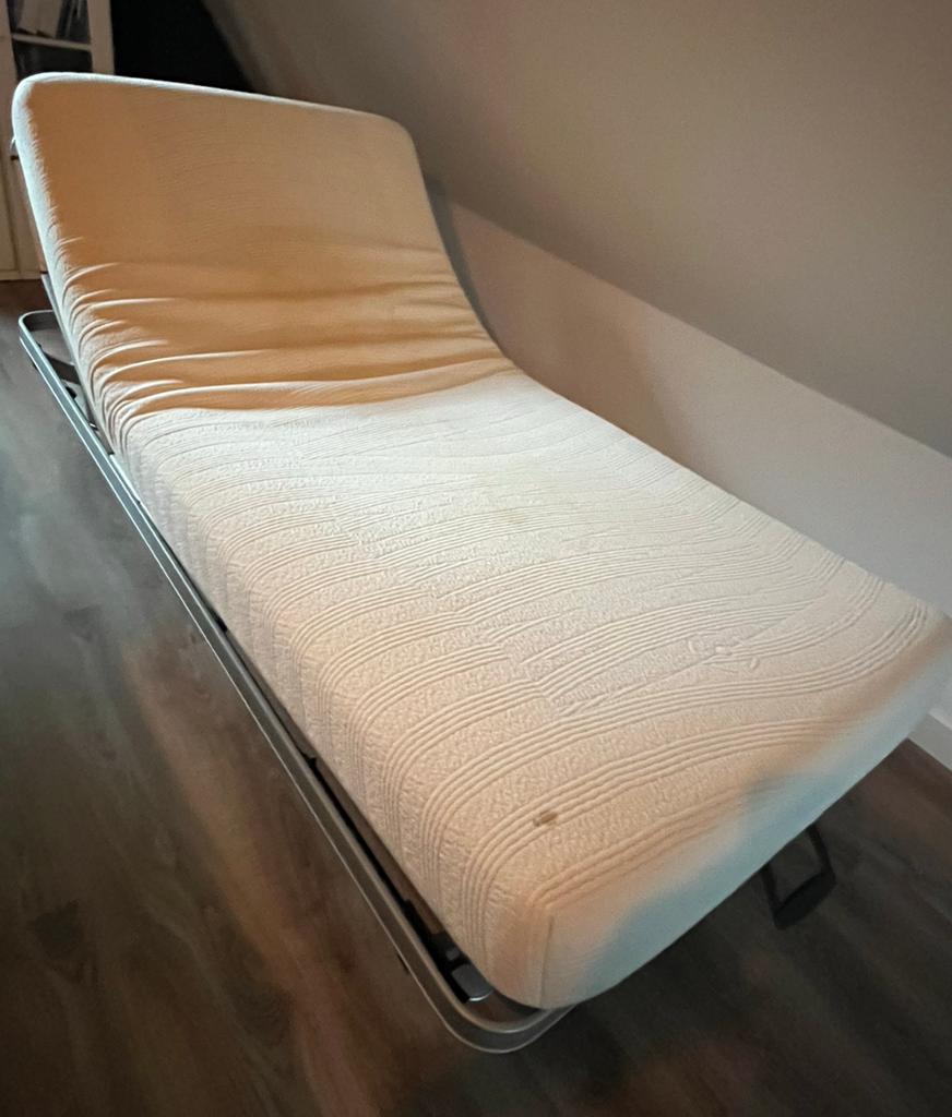 Auping Eenpersoonsbed 90x200cm - Verstelbaar Hoofd/Voet, 90 cm, Eenpersoons, Ophalen of Verzenden, 200 cm