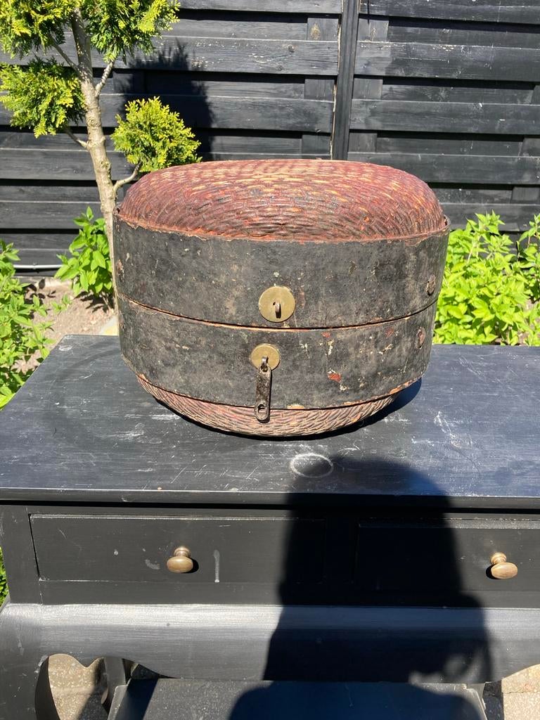 Antieke Chinese Lakdoos/Picknickmand - Handgemaakt, Ophalen of Verzenden